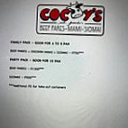 Cocoys And Friends Bf menu