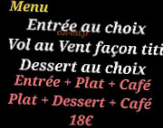 Au Titi Parisien menu