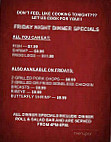 St. Henry Nite Club menu