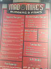 Mad Mike's Burgers Fries menu