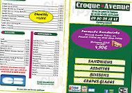 Croque Avenue menu