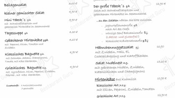Bistro Tebeck's Inh. Andreas Arend menu