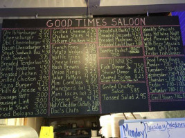 Good Times Saloon Incorporated menu
