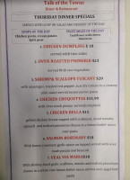 Talk Of The Town menu