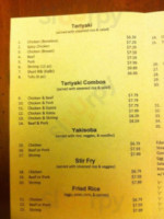 Wok Teriyaki menu