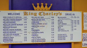 King Charley’s Drive In menu