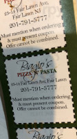 Biagio's Pasta Pizza menu