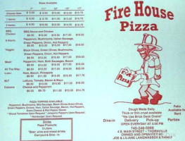 Firehouse Pizza menu
