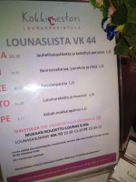 Kokkimestari menu