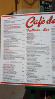 Trattoria Cafè De Paris menu