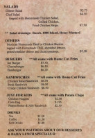 Broadway Joe's Cafe menu