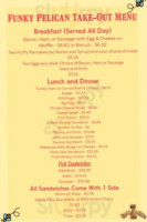 Funky Pelican menu