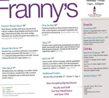 Franny's Food Truck menu