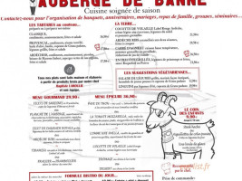 Auberge De Banne menu