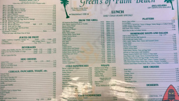 Green's Pharmacy menu