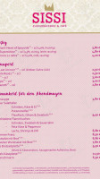 Sissi Zuckerbäckerei Café menu