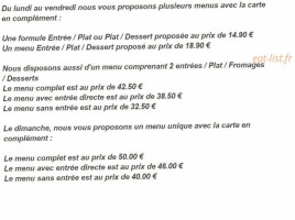 Au Bon Accueil menu