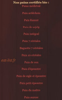Le Four A Bois menu