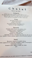 Chalet Pizzeria menu