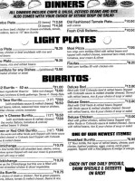 The Burrito House menu