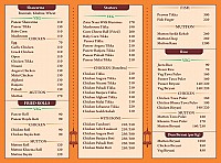Al Arabian Express menu
