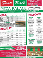 Fort Ball Pizza Palace menu