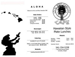 Local Boyz Hawaiian Cafe menu