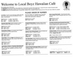 Local Boyz Hawaiian Cafe menu