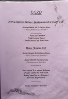 Dozo menu