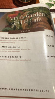 Anne's Garden Grill Cafe menu