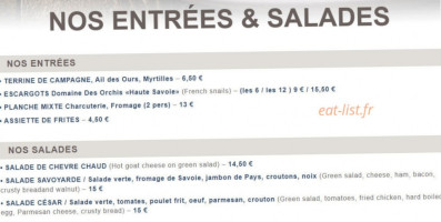 Beau Soleil menu