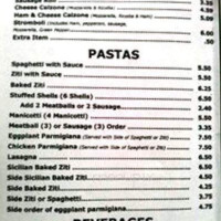 Nino's Ny Pizzeria menu