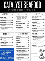 Catalyst Seafood Lounge menu