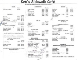 Ken's Sidewalk Cafe menu