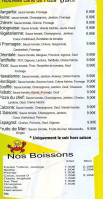 Friterie Pizzeria Des Sables menu