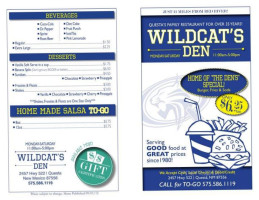 The Wildcat's Den menu