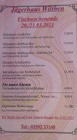 Waldgaststätte Jägerhaus menu