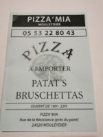 Pizza' Mia menu