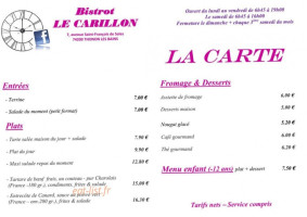 Le Grenier menu