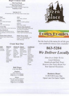 Pizza Palace menu