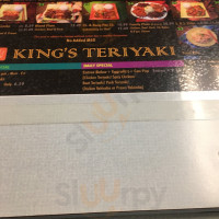 King's Teriyaki menu