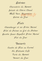 Le Val De Beauté menu