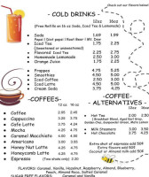 Honey Bee Cafe menu