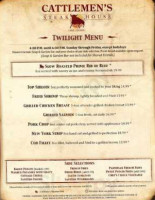 Cattlemen's Steakhouse Lounge menu