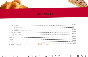 Polat Specialite Kebab menu