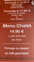 Le Chalet menu