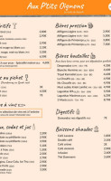 Aux P'tits Oignons menu