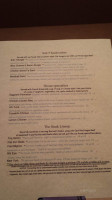 The Subterranean Steakhouse menu