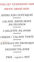 Le Clos Charmant menu