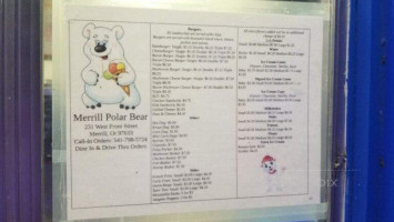 Polar Bear menu